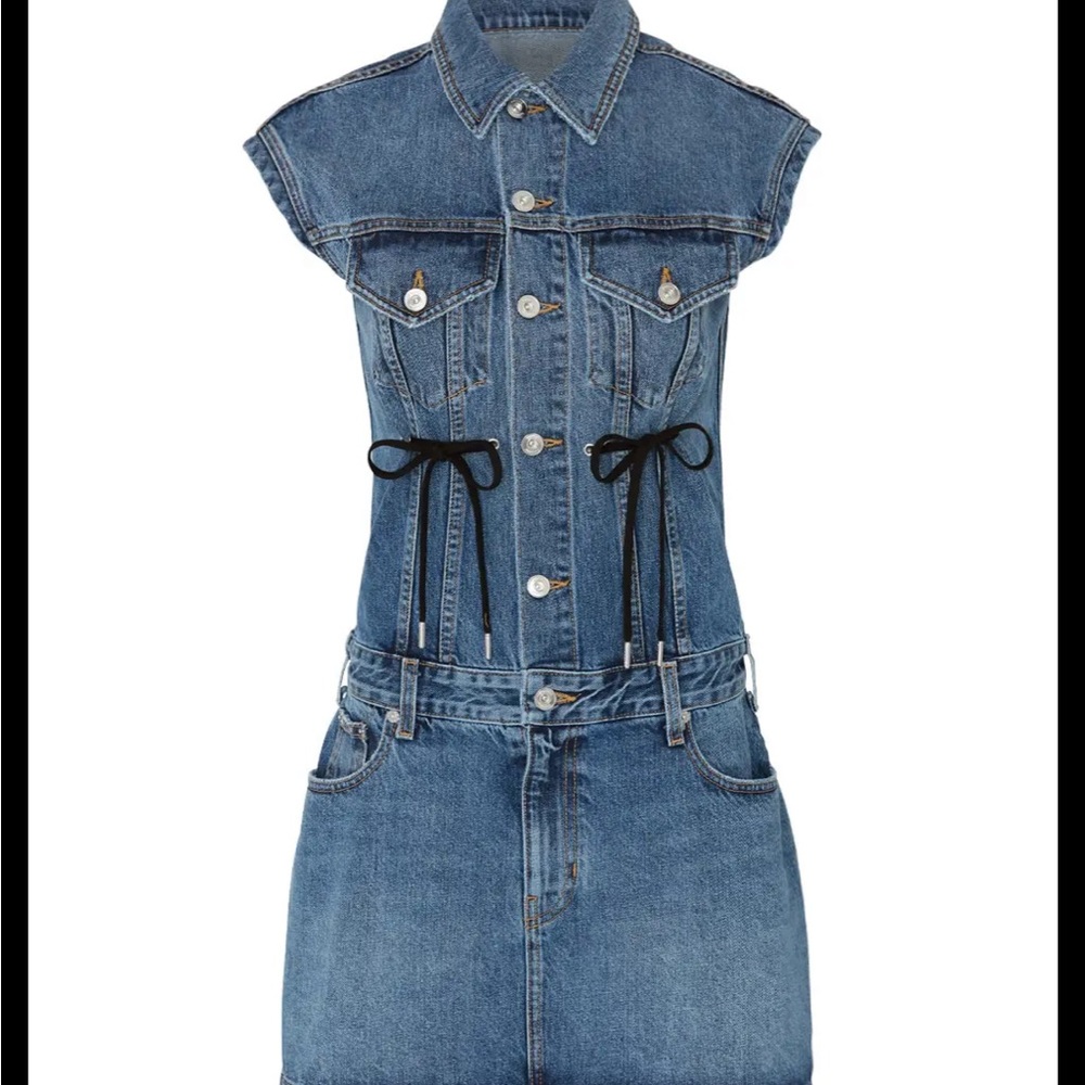 EUC Proenza Schouler Drawstring Tie Denim Dress